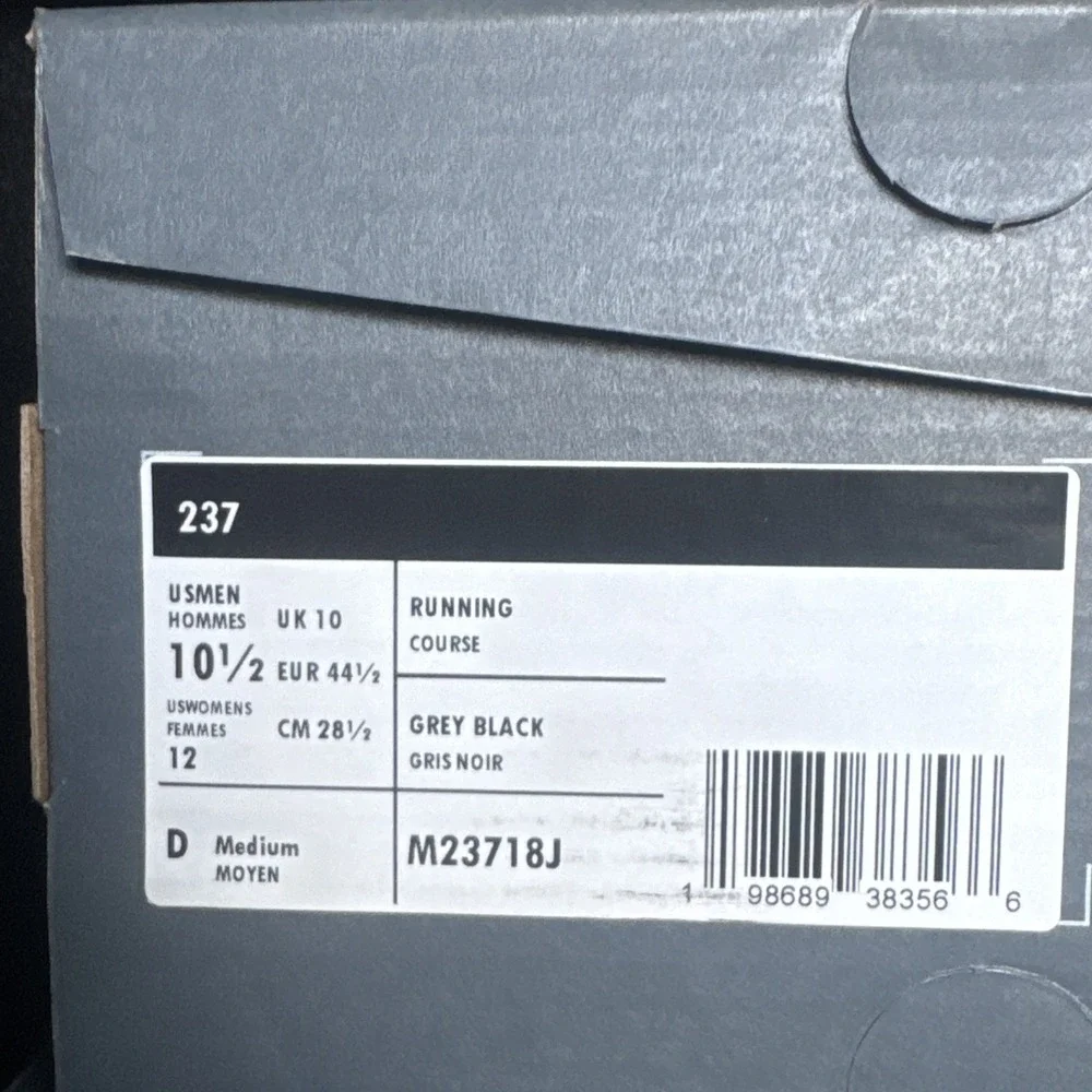 New Balance 237 Running Sneakers Men's Size 10.5 Grey/Black M23718J